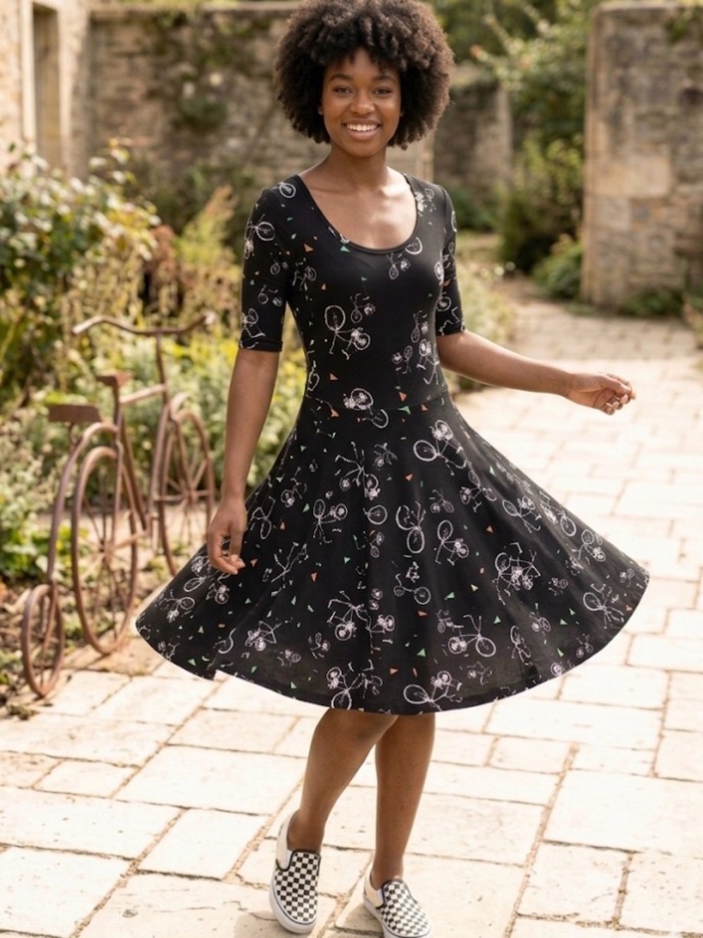 LuLaRoe Bicycle Print Midi Dress